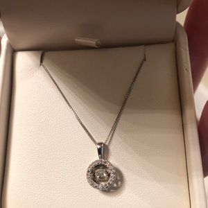 14k white gold diamond necklace